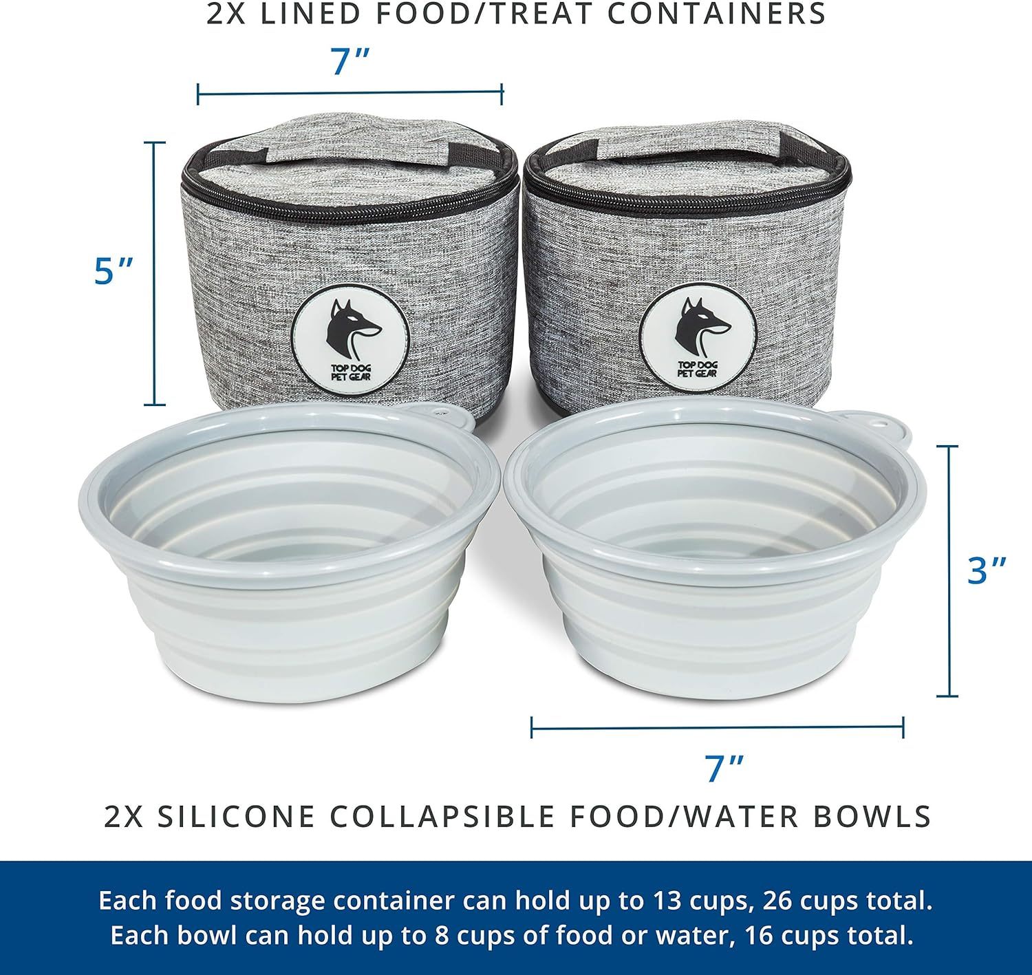 Approved Backpack with Foldable Bowls & Food Containers for Dogs 