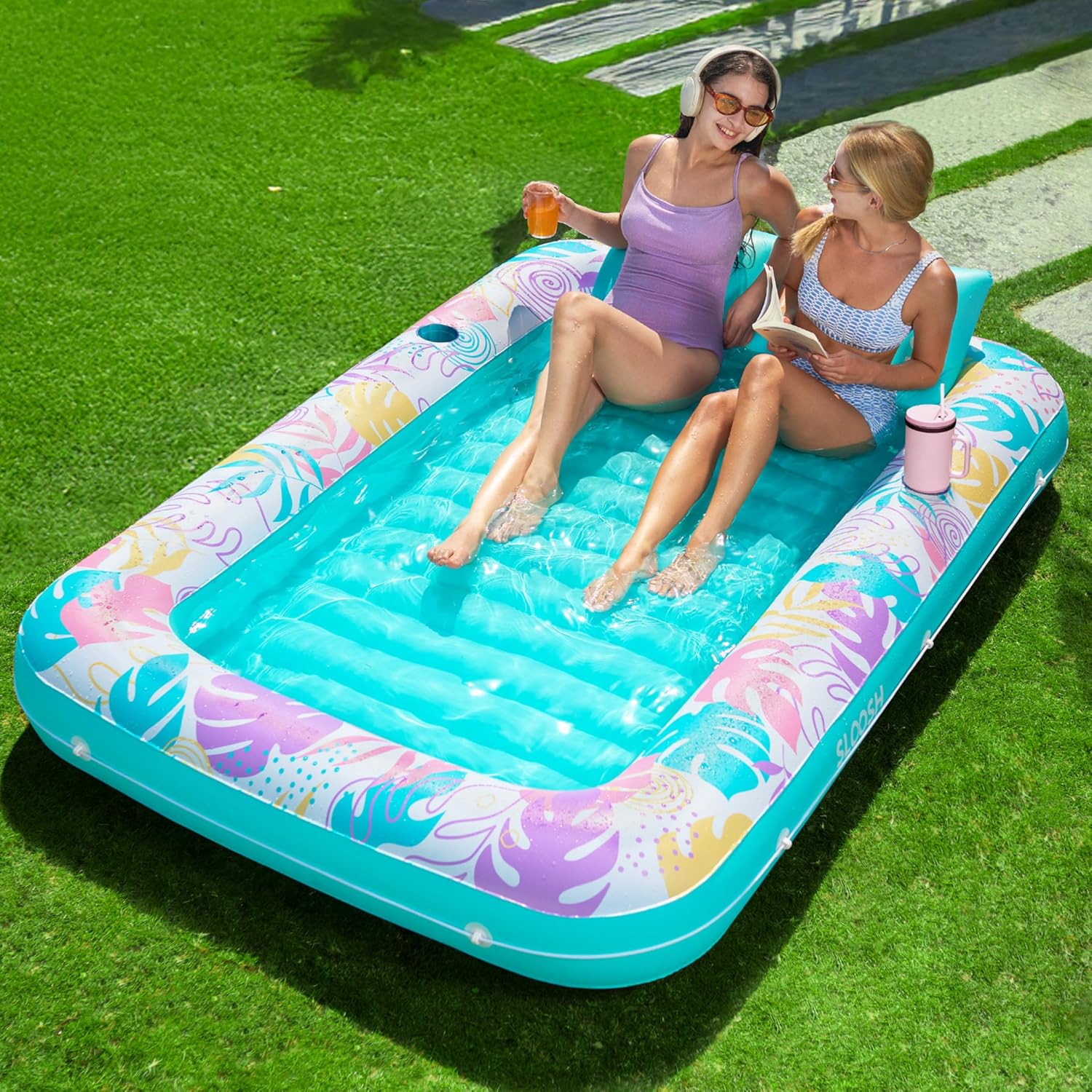 XL Inflatable Tanning Lounger – 85" Blow Up Pool Float