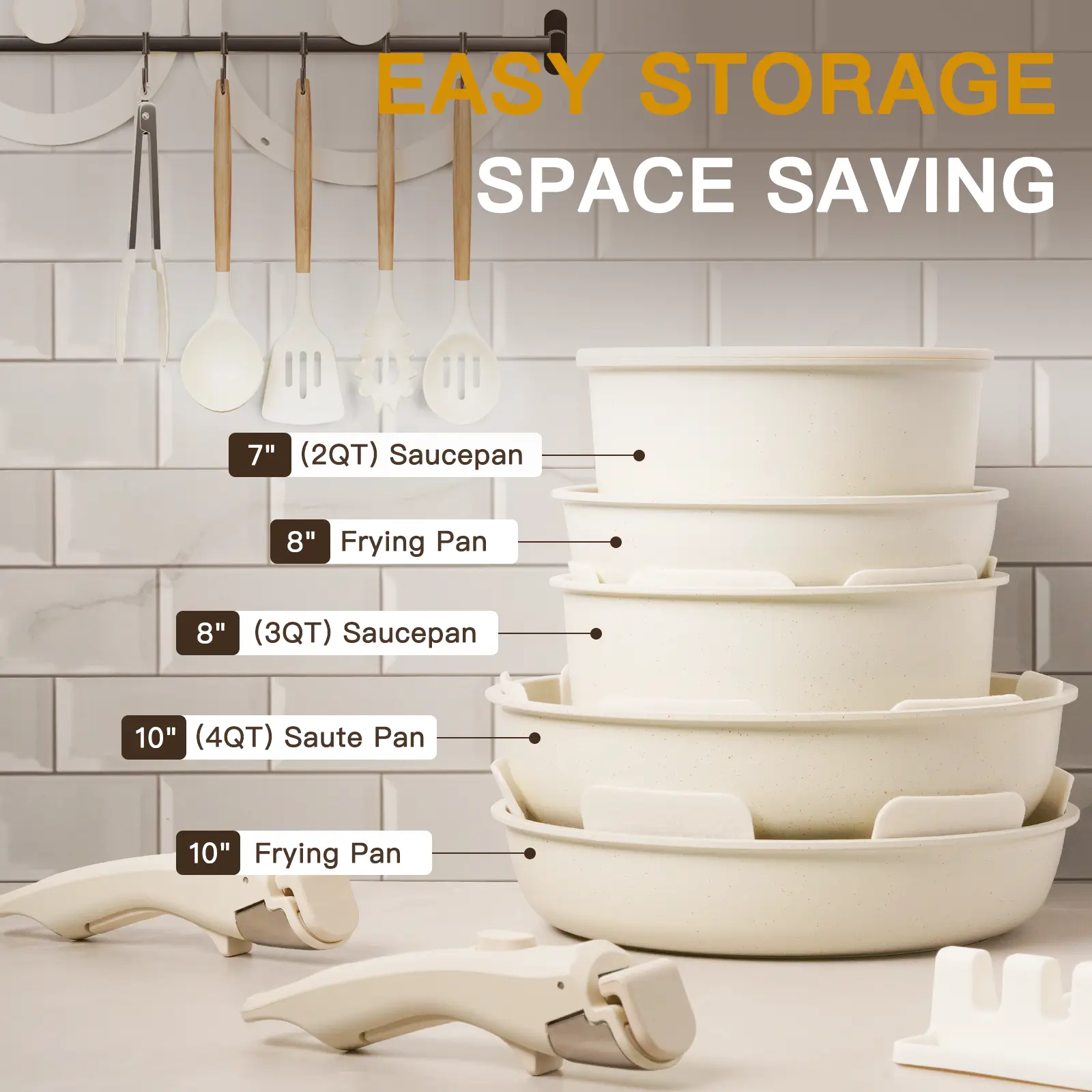 20-Pcs Non-Stick Cookware Set - Durable & Easy to Clean