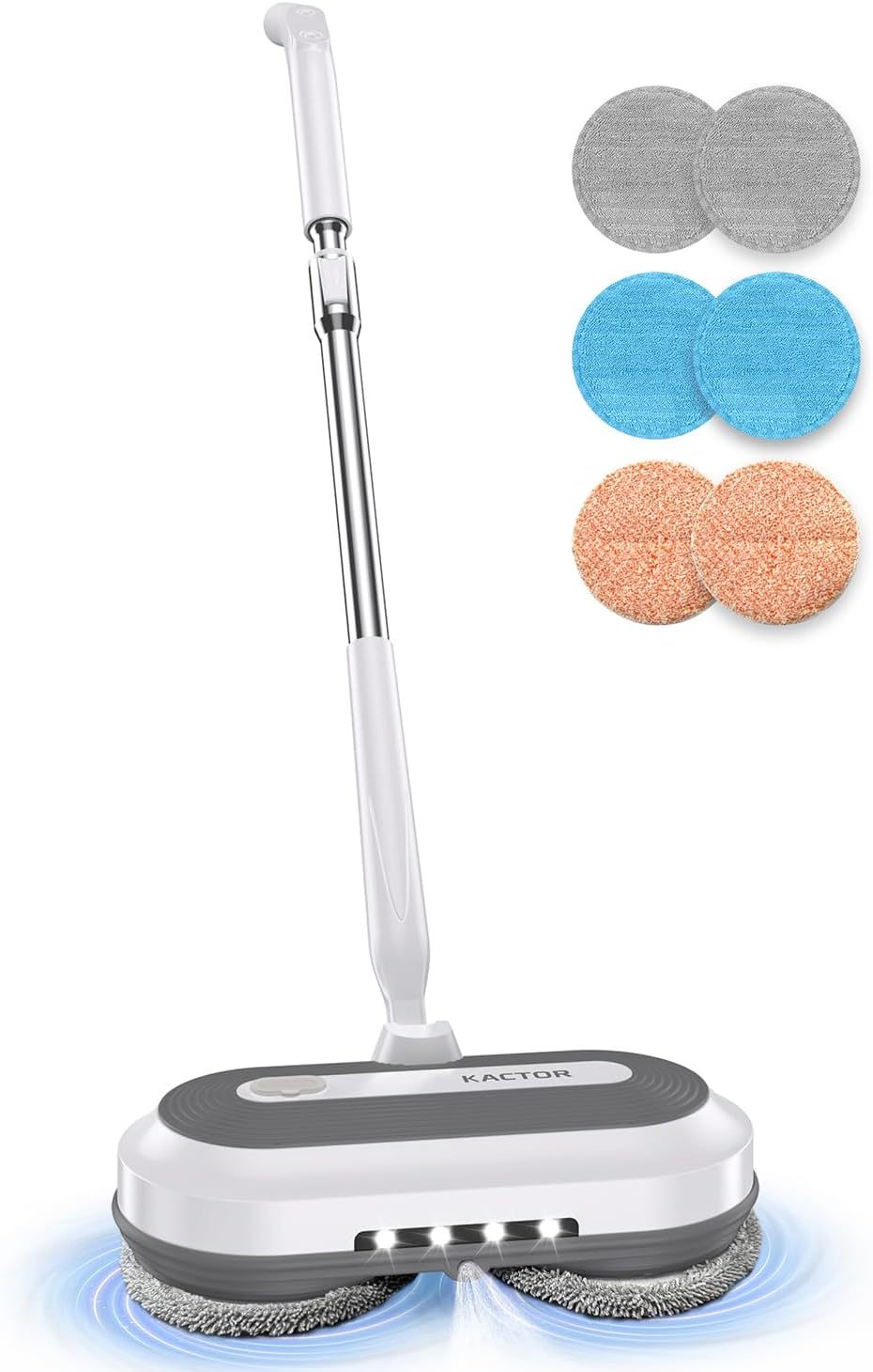 ⏰ LAST DAY 80% OFF Cordless Electric Spin Mop, Electric Floor Cleaner with Water Sprayer & LED Headlight, 50mins Working Time, 290ml Water Tank, Adjustable Tube, Self-Propelled Multi-Surfaces Floor Mop for Home Cleaning