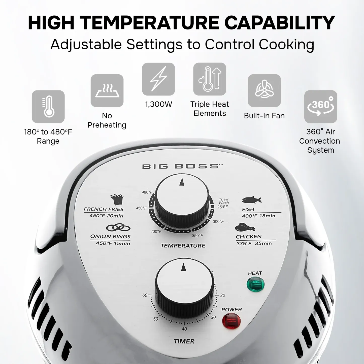 🎉Last Day 60% OFF⏰️ GraniteStone Air Fryer Toaster Oven Combo 16Qt Kitchen Countertop Convection Rotisserie 1300W Large Glass Bowl, Black