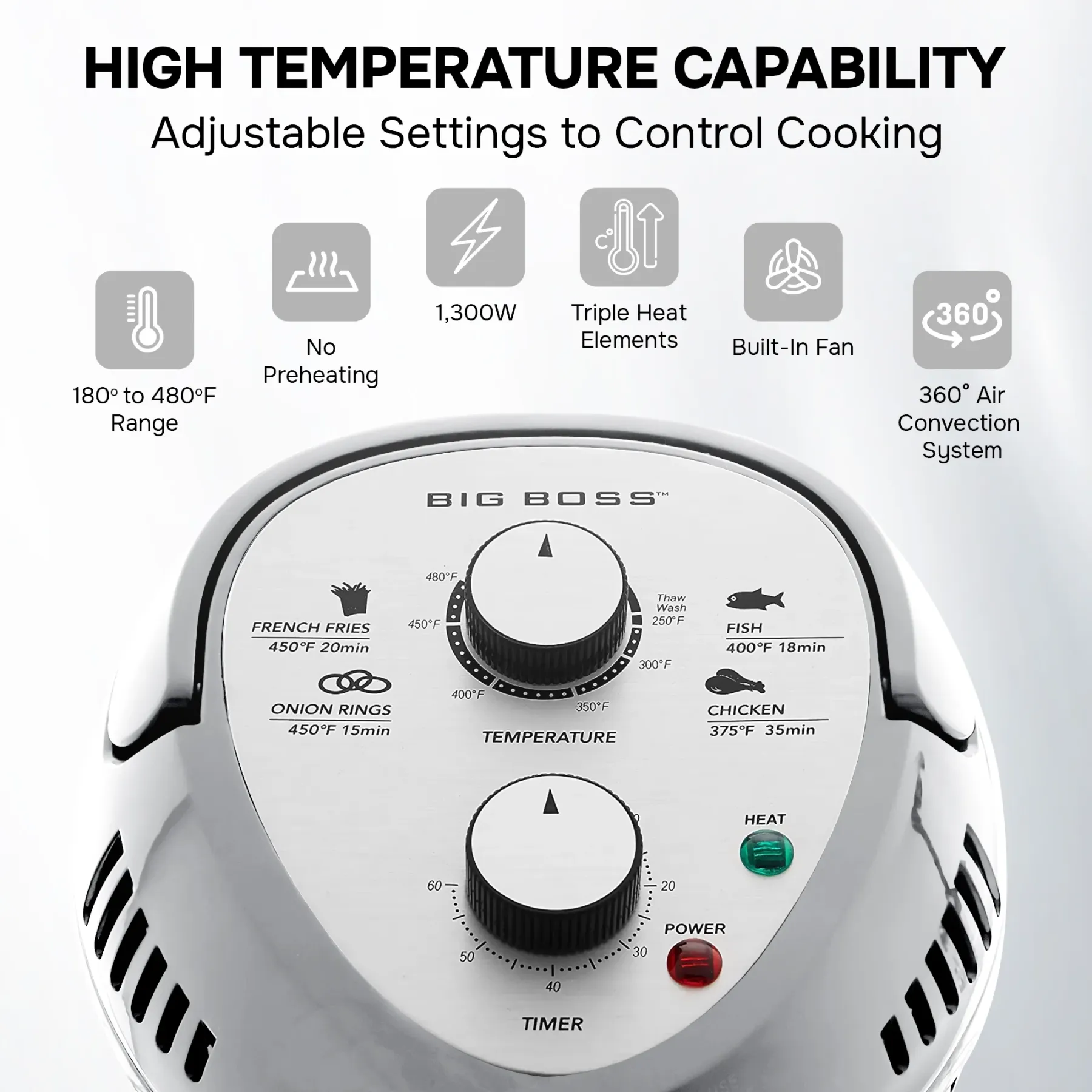 🎉Last Day 60% OFF⏰️ GraniteStone Air Fryer Toaster Oven Combo 16Qt Kitchen Countertop Convection Rotisserie 1300W Large Glass Bowl, Black