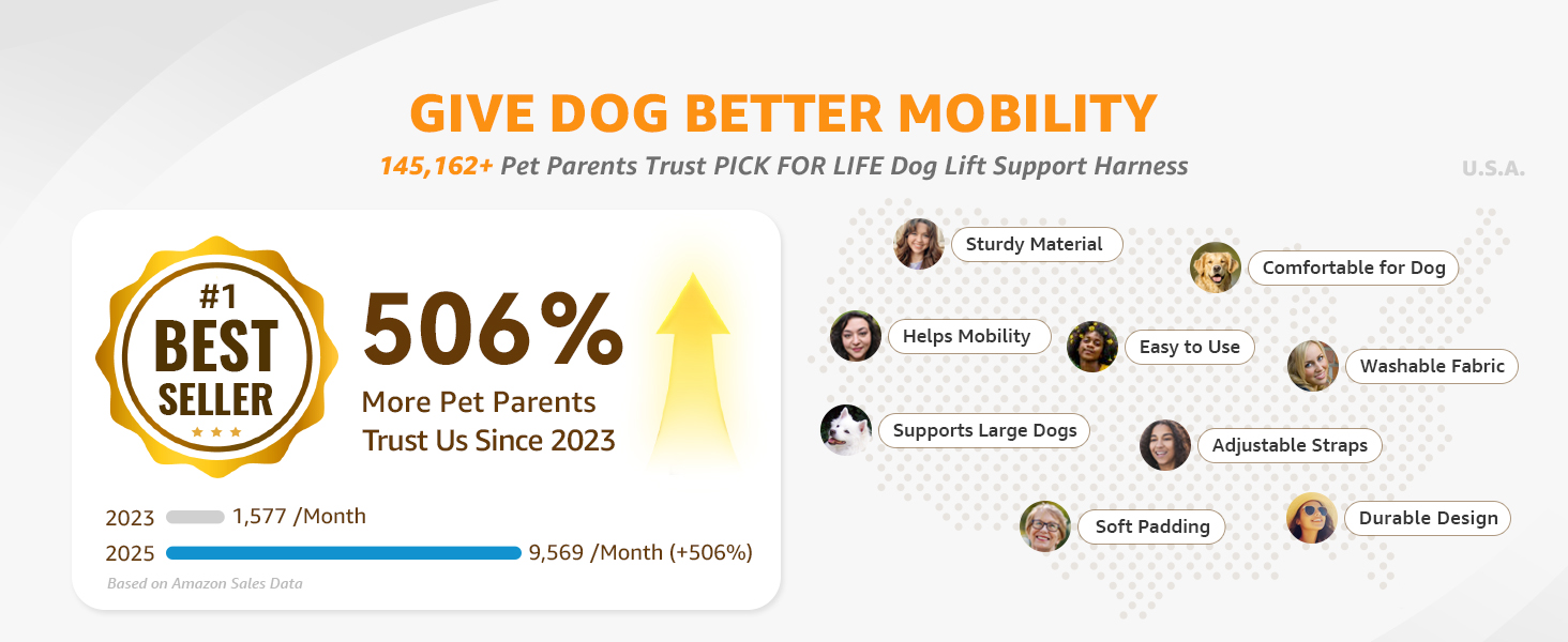 Adjustable Dog Lift Harness Dog Sling for Large Dogs Hind Leg Support Soft Lift Support