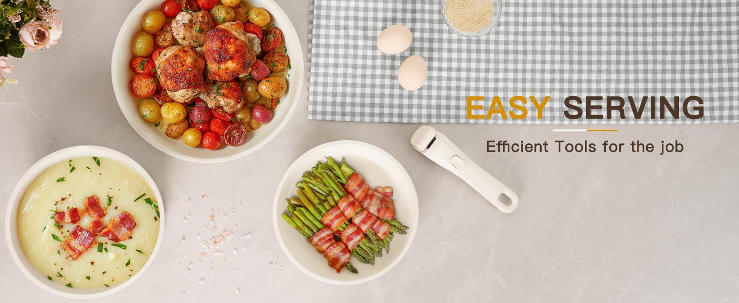 【summerwins2026】Astercook 20-Pcs Cookware Set, Non-Stick Coating, Durable & Easy to Clean, Perfect for Home, Gatherings, and Professional Kitchens hexclad cookware. White,father'sdaygifts,campingessentials,campinggear,home essentials