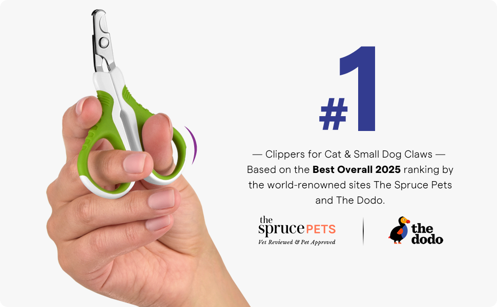 #1 cat nail clippers for cats and small dogs, trusted by The Spruce Pets and The Dodo