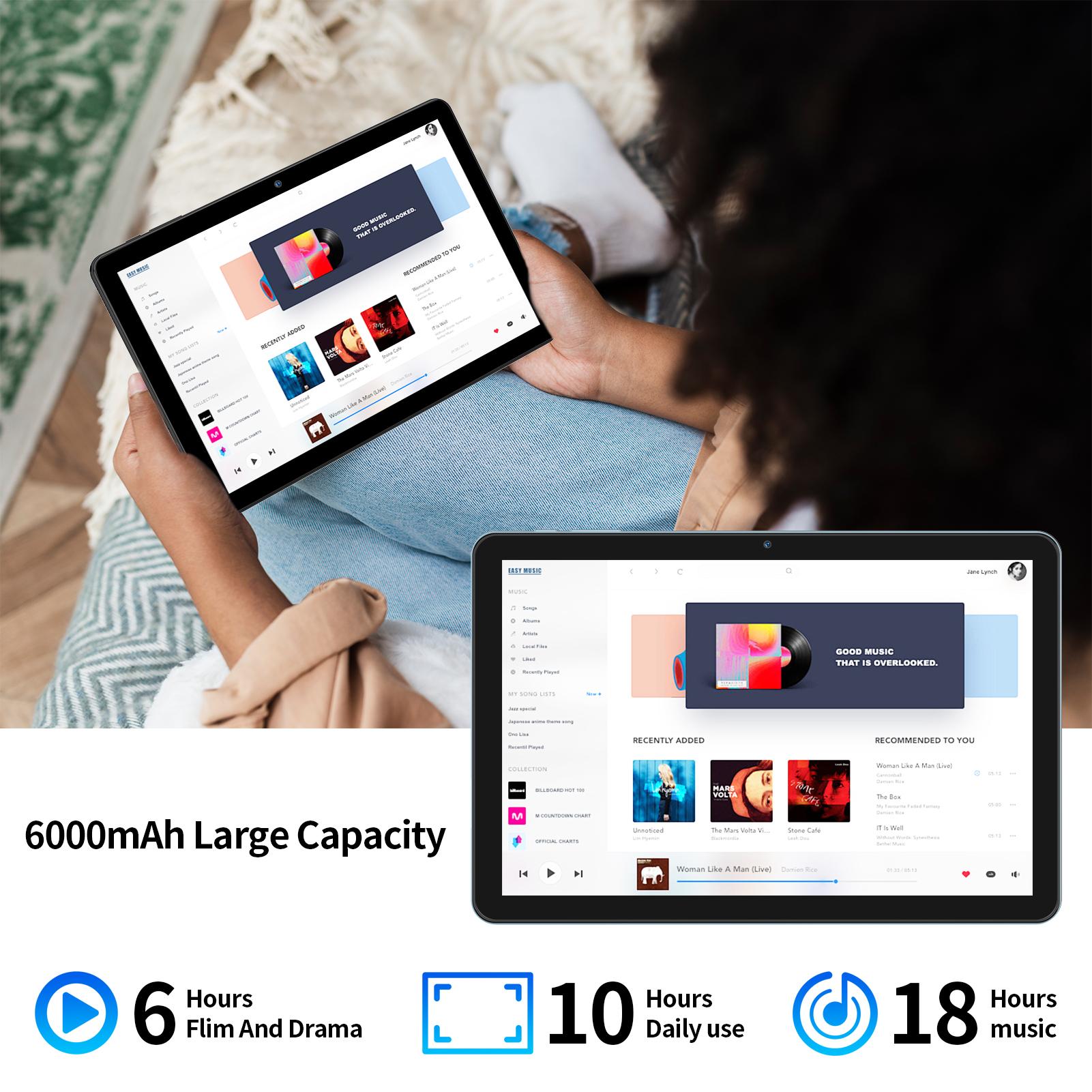 Back To School 10in LCD Touchscreen Tablet with 16GB(4+12) RAM, 64GB ROM, Android15, Portable Bluetooth Keyboard & Mouse Set, for Home Office, Gifts for Him,back to school,back to school haul