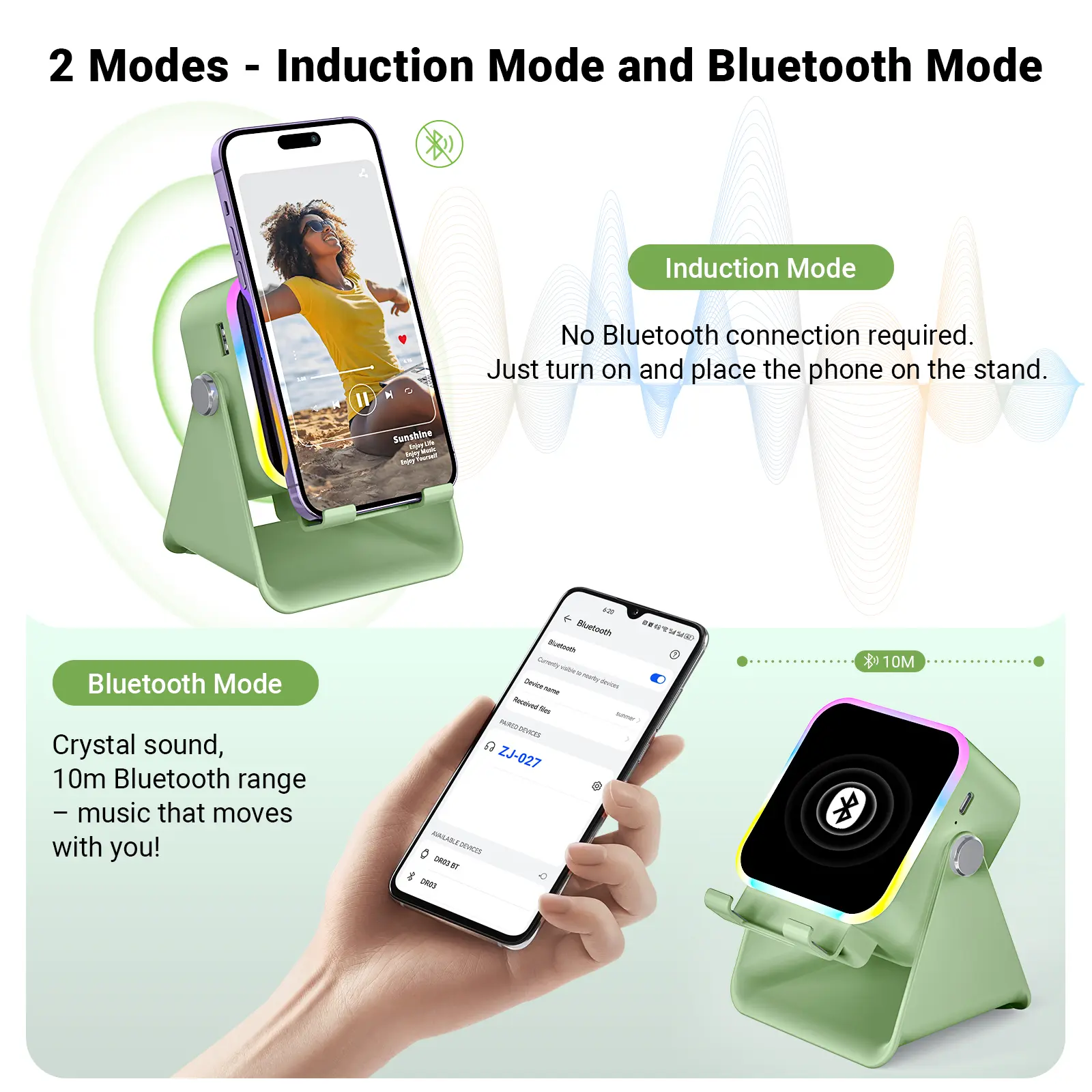 Wireless Induction Audio Speaker Stand with Power Bank