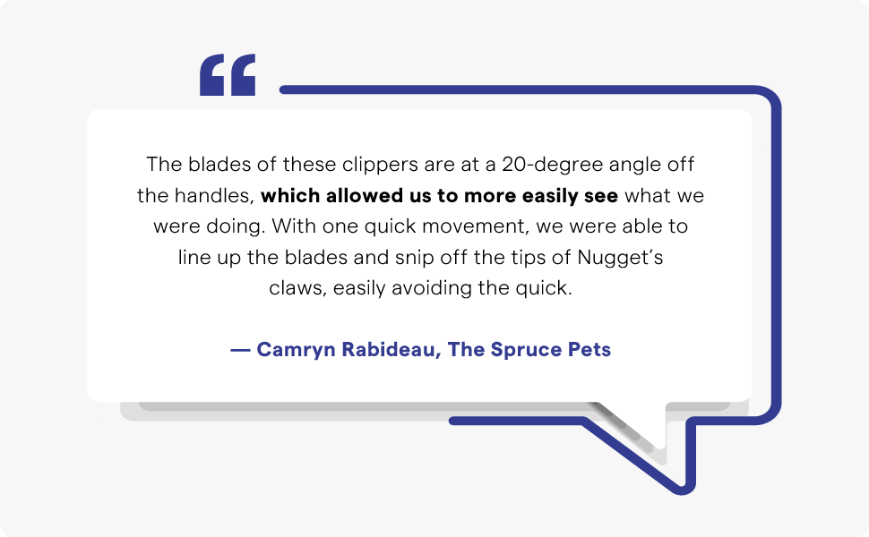 Cat nail clippers with angled blades help see claws clearly and safely avoid the quick