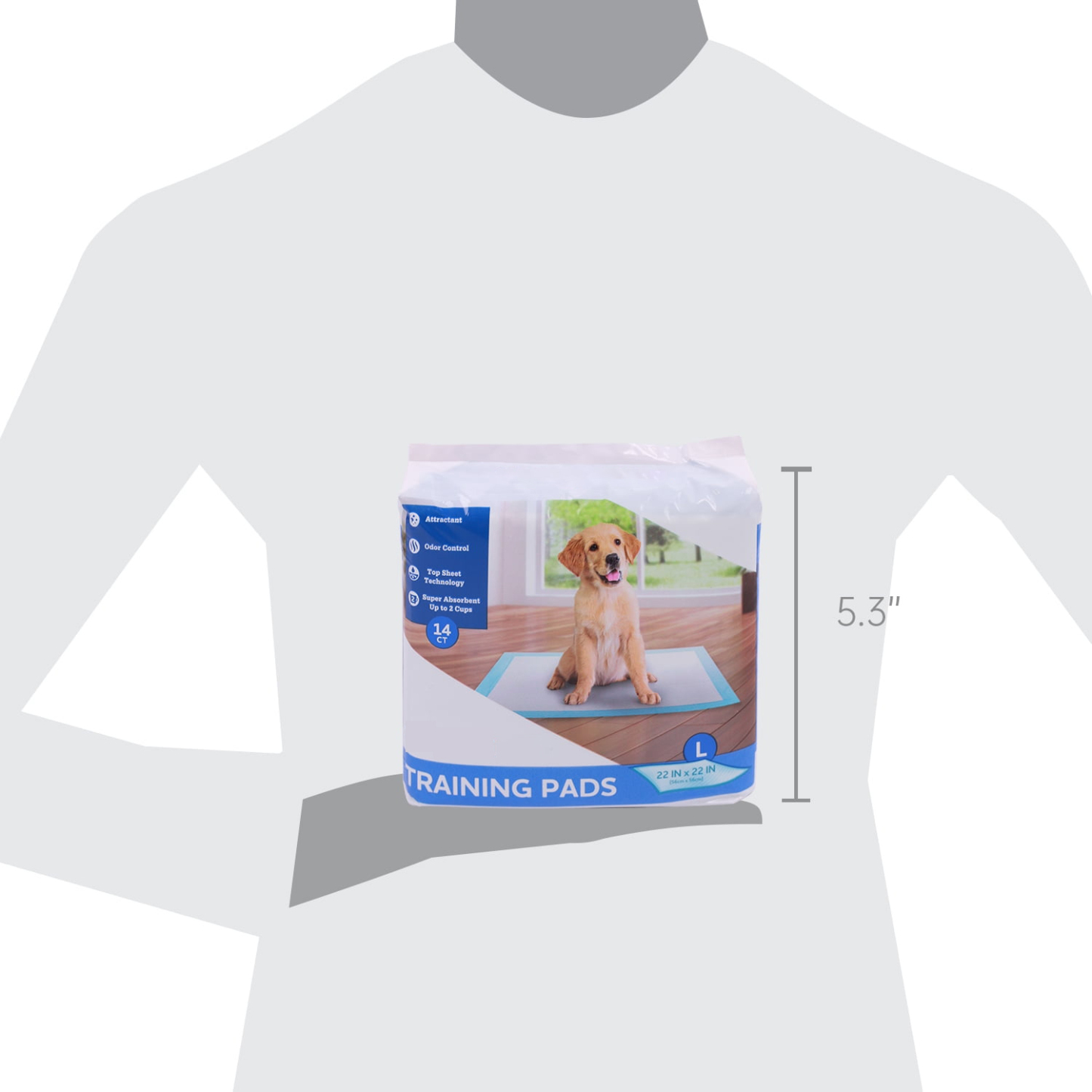 Training Pads – Super Absorbent, Leak Proof, & Fast Dry Dog and Puppy Pee Pads – L 22 in x 22 in, 14 Count