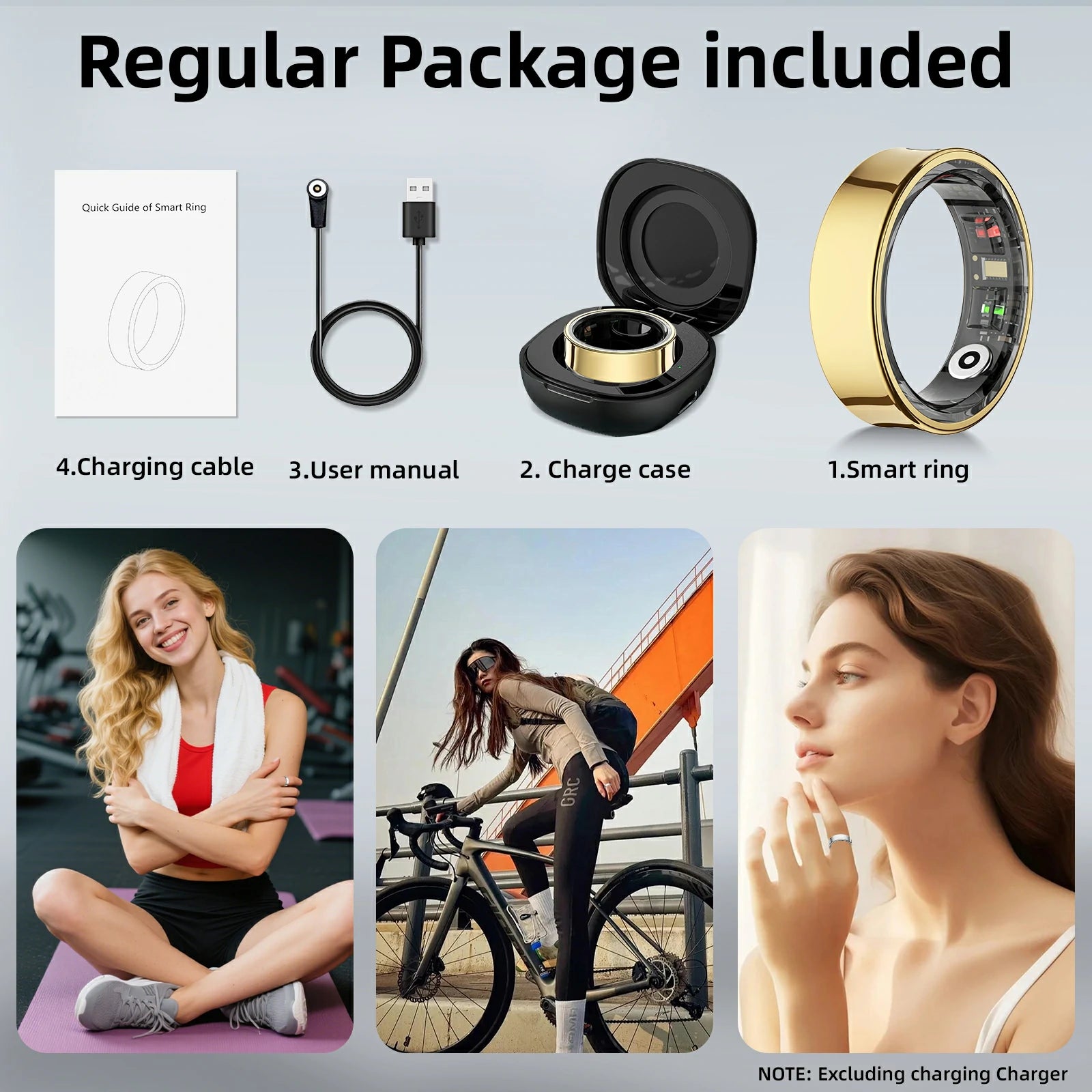 Hitienx Smart Ring 3, Fitness Tracker with 24/7 Sleep Tracking, Heart Rate, Temperature Monitoring, Stress & Cycle Insights, Family Care Mode, No Subscription for Men & Women, Android & iOS Compatible, Wearable, Waterproof