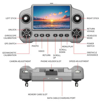 4K/8K Camera Drone for Adults Under 249g, Foldable GPS Quadcopter with Large Screen Remote Controller, Auto Return, Follow Me, Beginner-Friendly, 3 Batteries