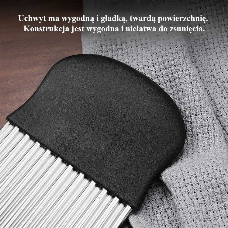 Nóż falisty ze stali nierdzewnej do krojenia warzyw.