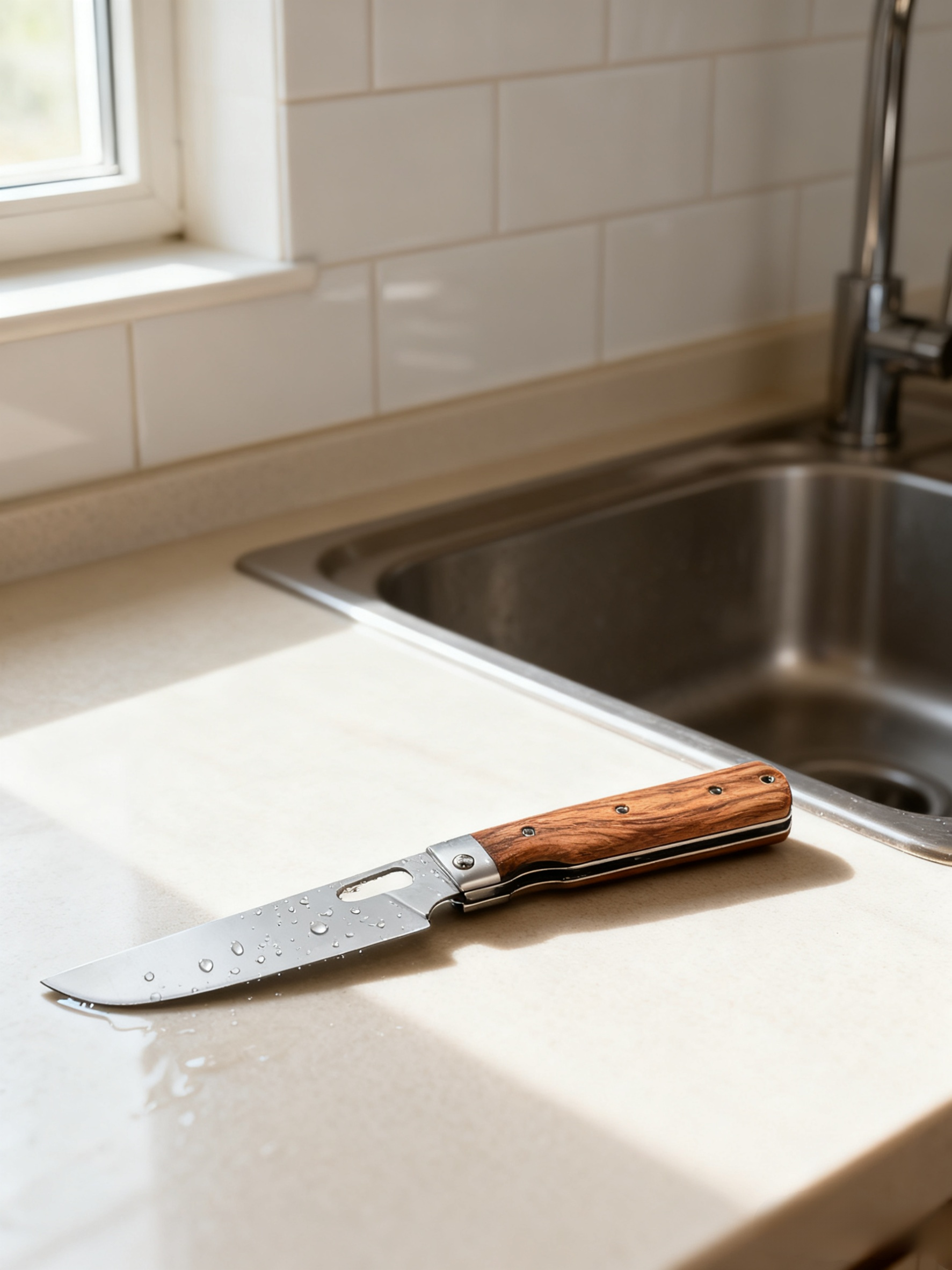 Nóż szefa kuchni ze stali nierdzewnej z drewnianą rączką