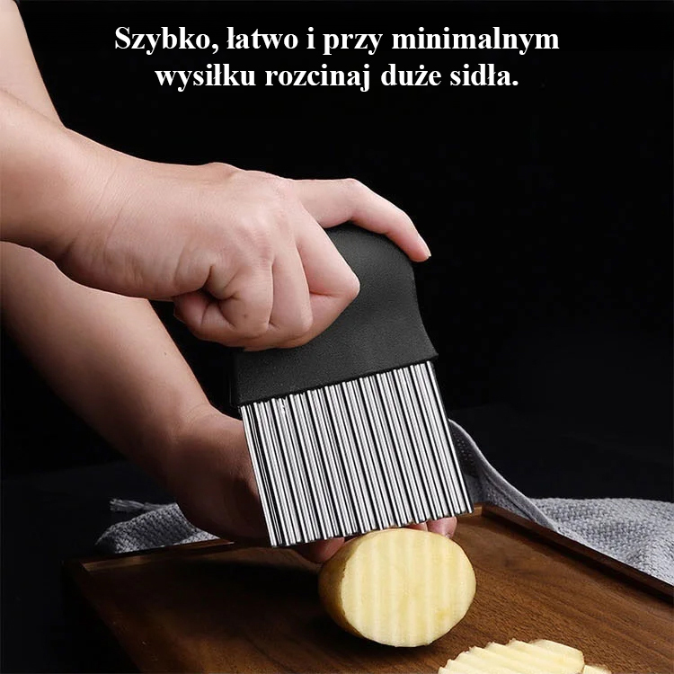 Nóż falisty ze stali nierdzewnej do krojenia warzyw.