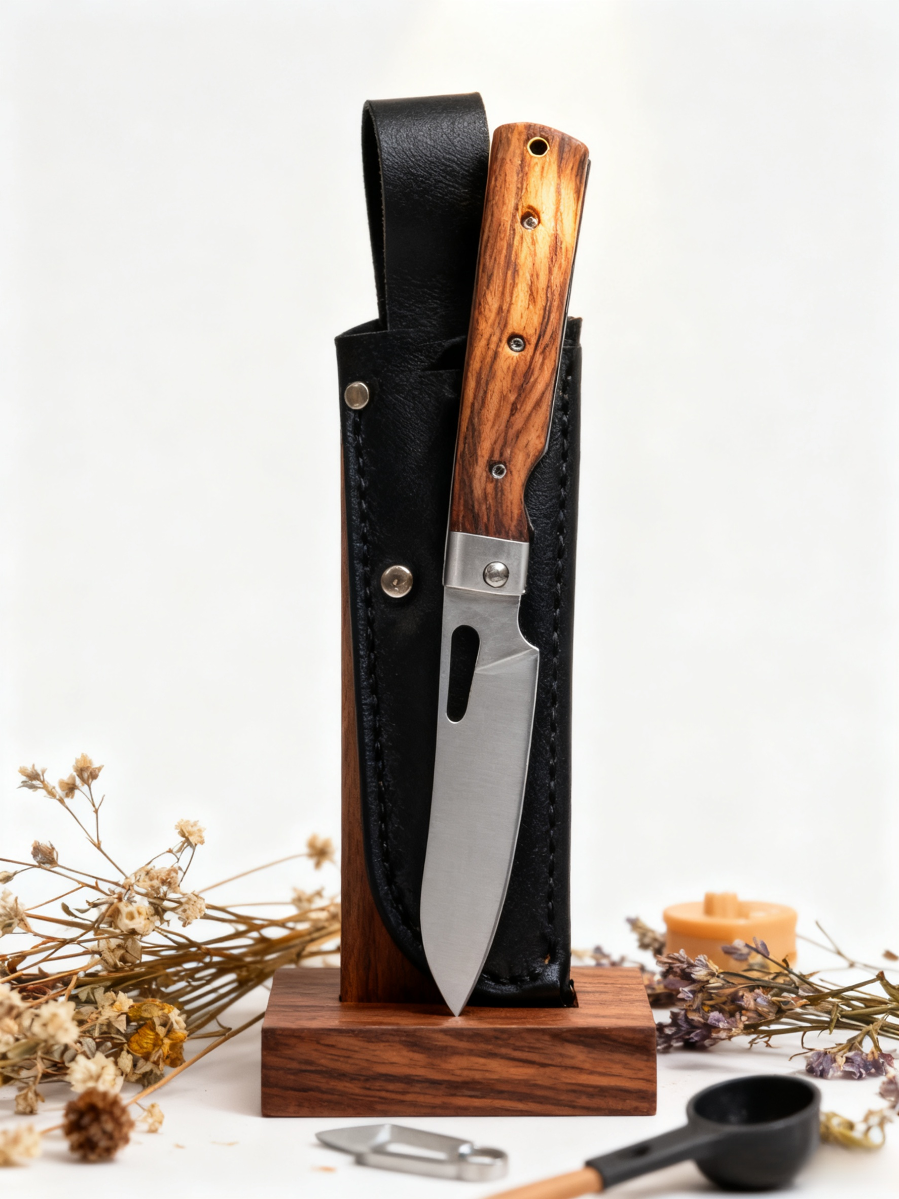 Nóż szefa kuchni ze stali nierdzewnej z drewnianą rączką