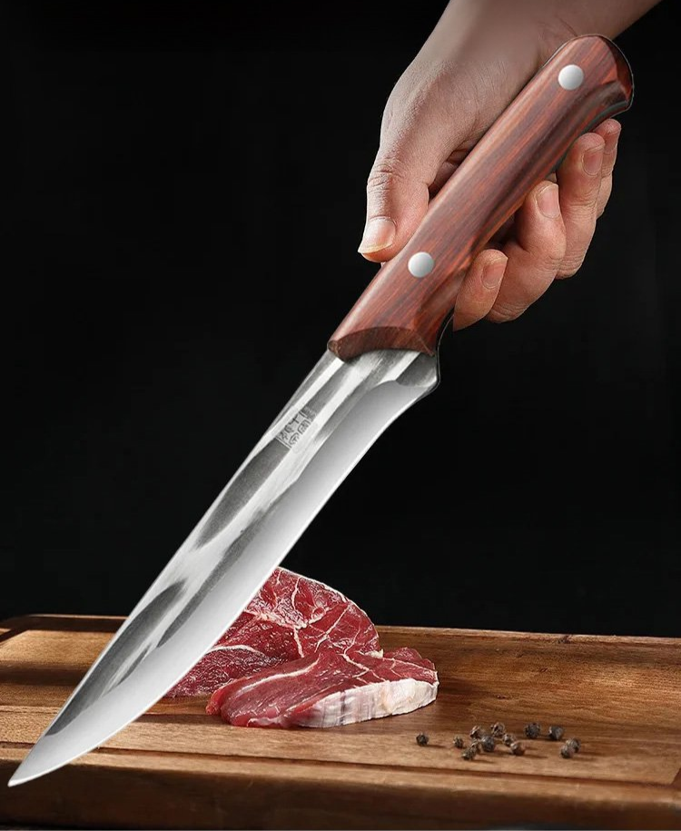 Ręcznie kuty, ostry nóż do trybowania dla domu