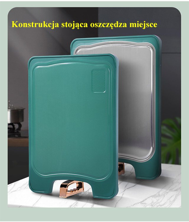 Zielona dwustronna odporna na pleśń pionowa wisząca deska do krojenia