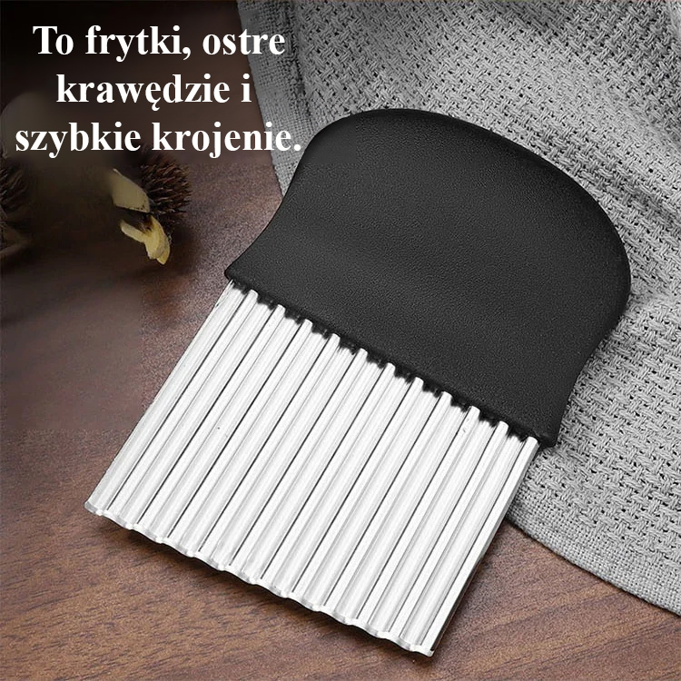 Nóż falisty ze stali nierdzewnej do krojenia warzyw.