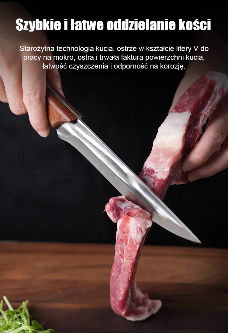 Ręcznie kuty, ostry nóż do trybowania dla domu