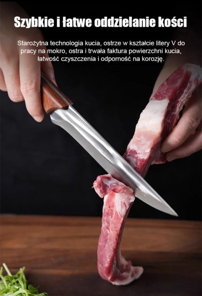 Ręcznie kuty, ostry nóż do trybowania dla domu