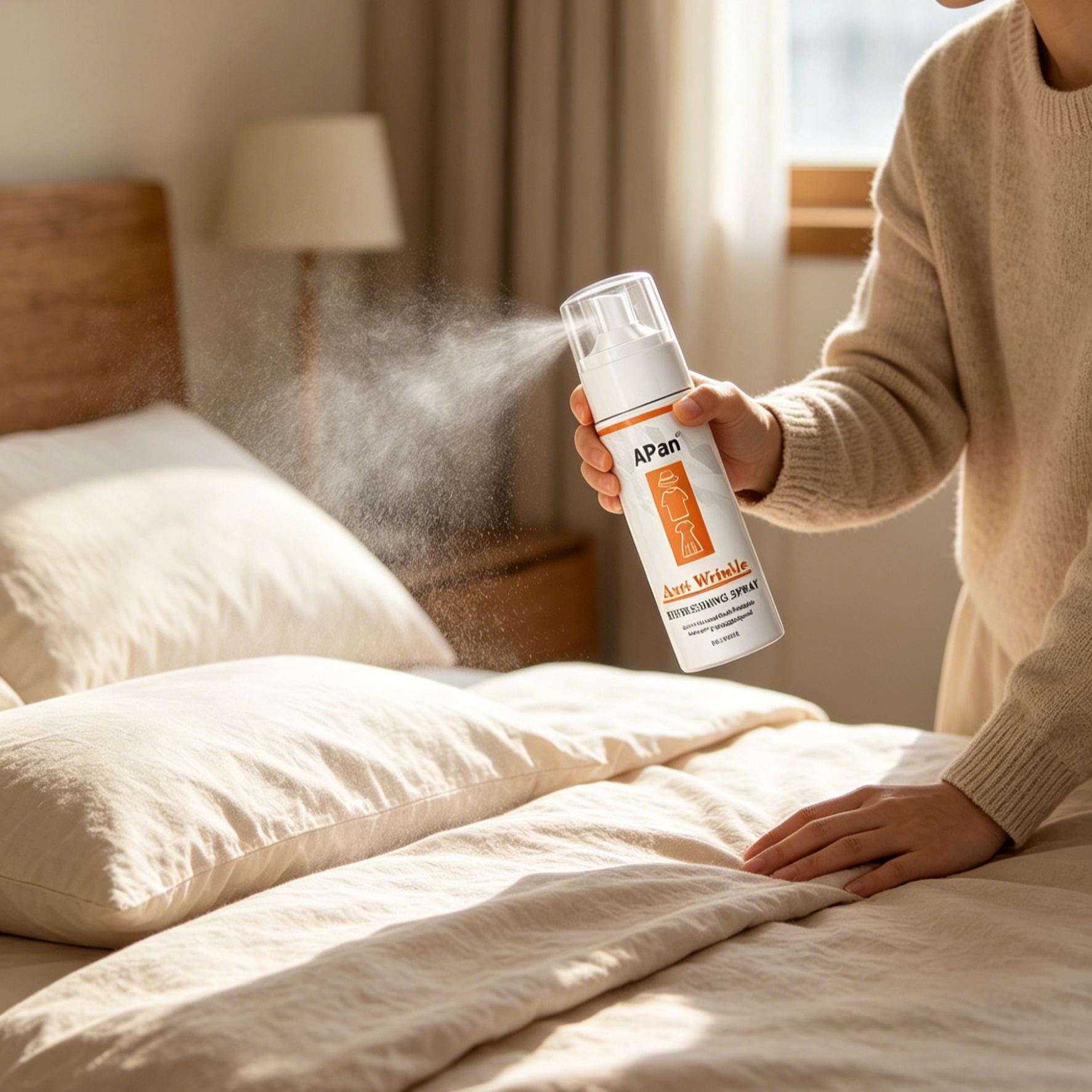 Sofort Anti-Falten Textilspray ohne Bügeln mit Premium-Duft (3 Sekunden Wirkung)