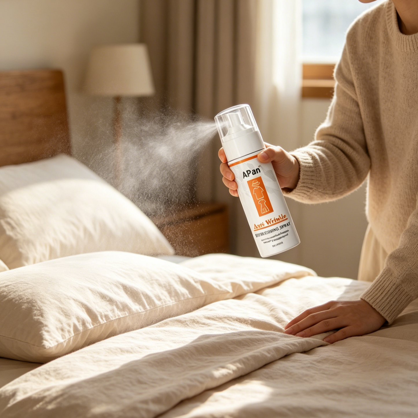 Sofort Anti-Falten Textilspray ohne Bügeln mit Premium-Duft (3 Sekunden Wirkung)