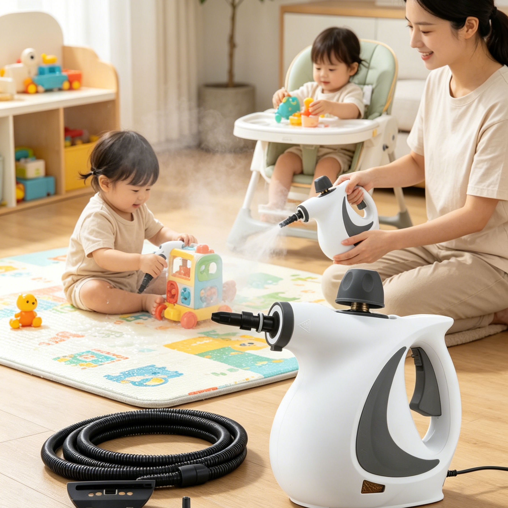 Multifunktionaler Hochdruck-Dampfreiniger mit 12-teiligem Zubehör-Set für Zuhause