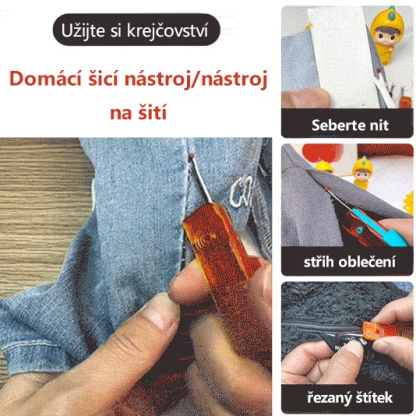 Přenosný skládací nástroj na párání švů
