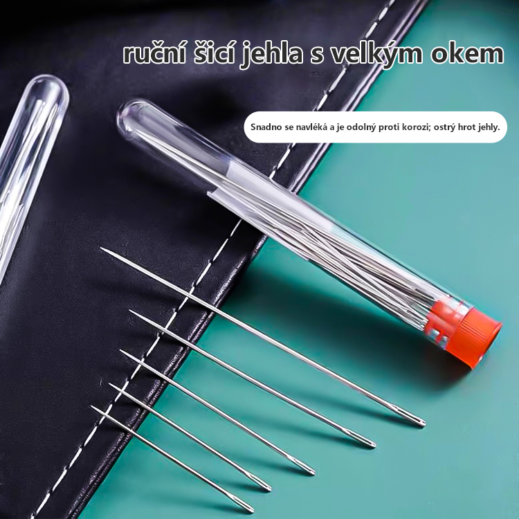Ocelová jehla s velkým očkem pro ruční šití