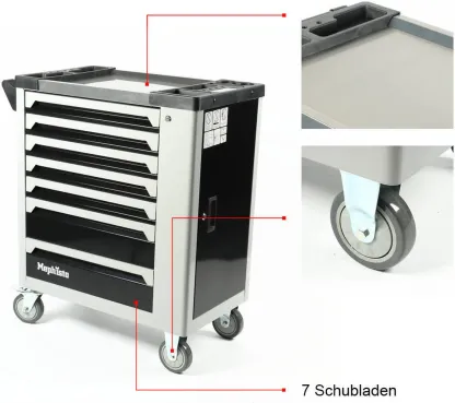 Mephisto Werkzeugwagen 7 Schubladen inkl. Rollgabelschlüssel