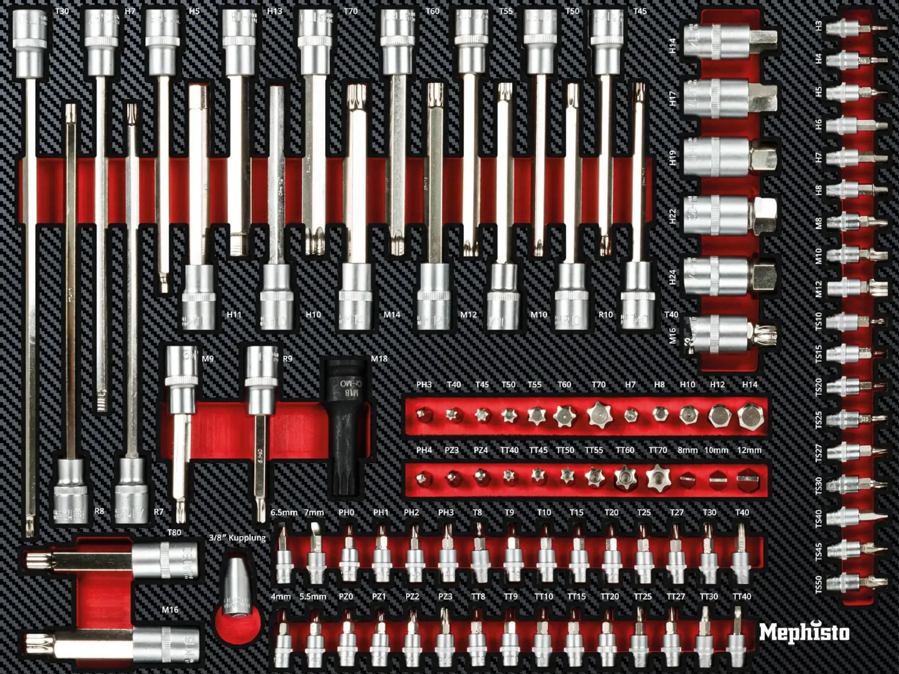 Mephisto Werkzeugwagen 7 Schubladen inkl. Rollgabelschlüssel
