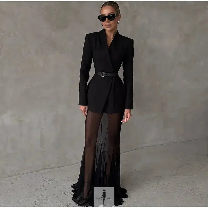 Elegant Blazer and Skirt Set