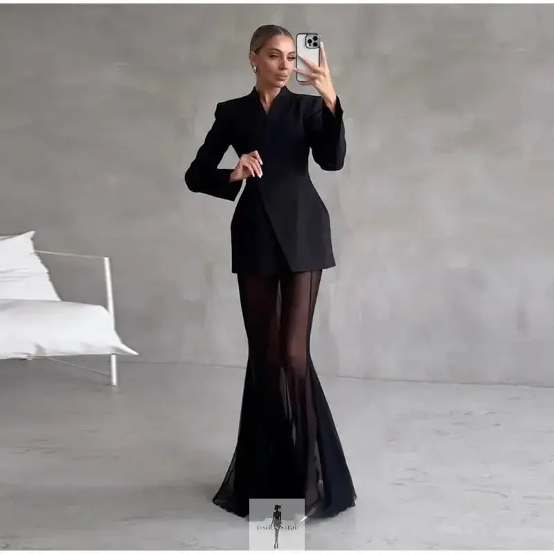 Elegant Blazer and Skirt Set