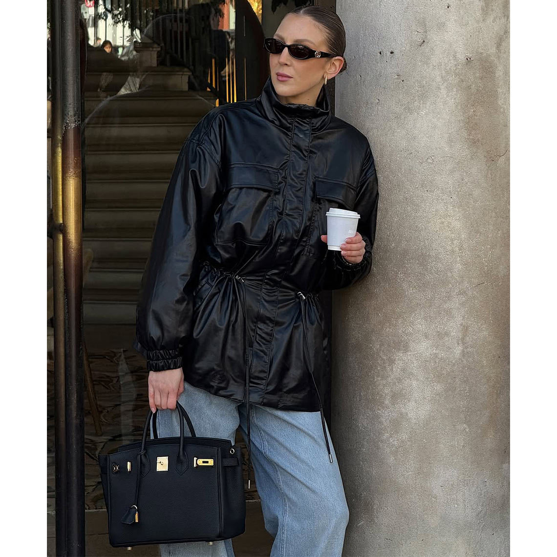 Top Grain Leather Inspired Birk Handbag