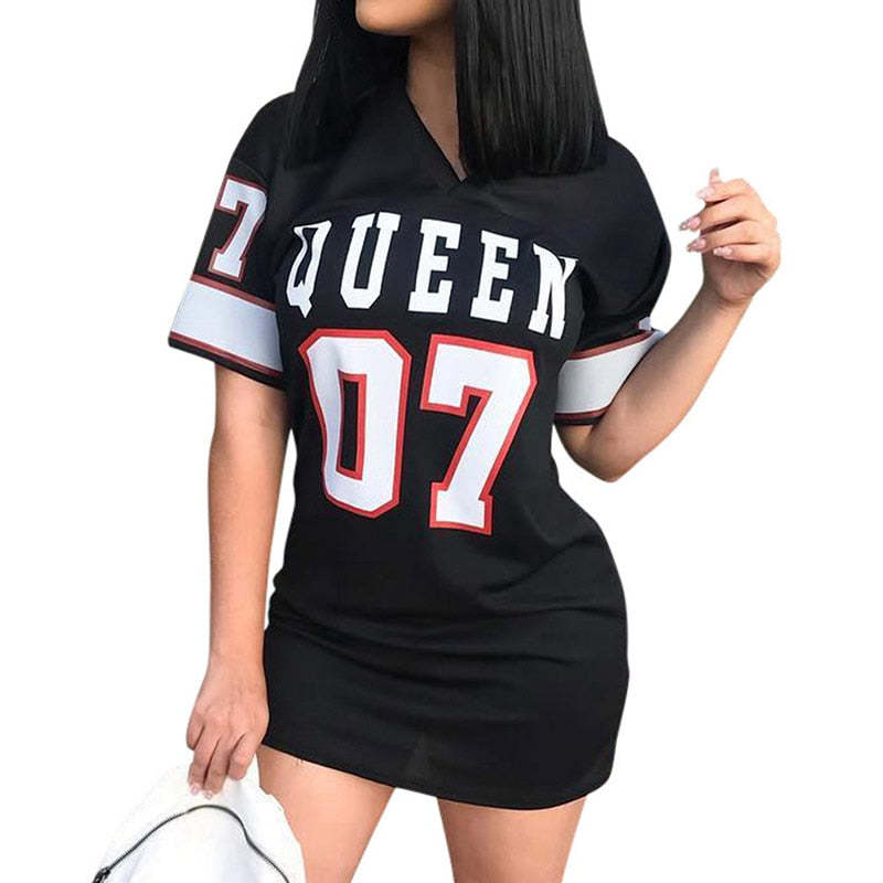 Rochie T-shirt largă, gât V