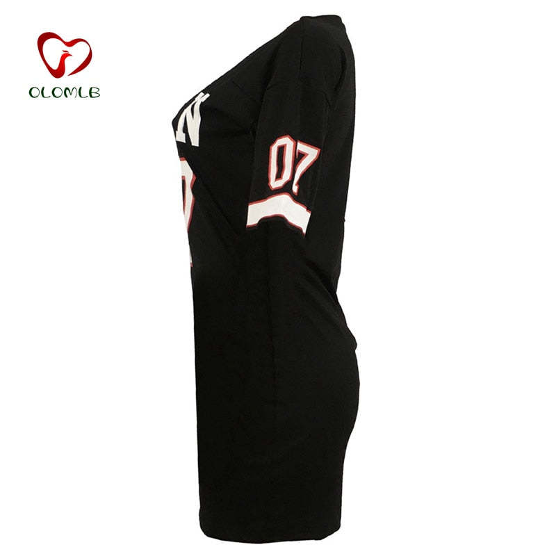 Rochie T-shirt largă, gât V 