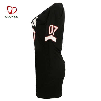 Rochie T-shirt largă, gât V 