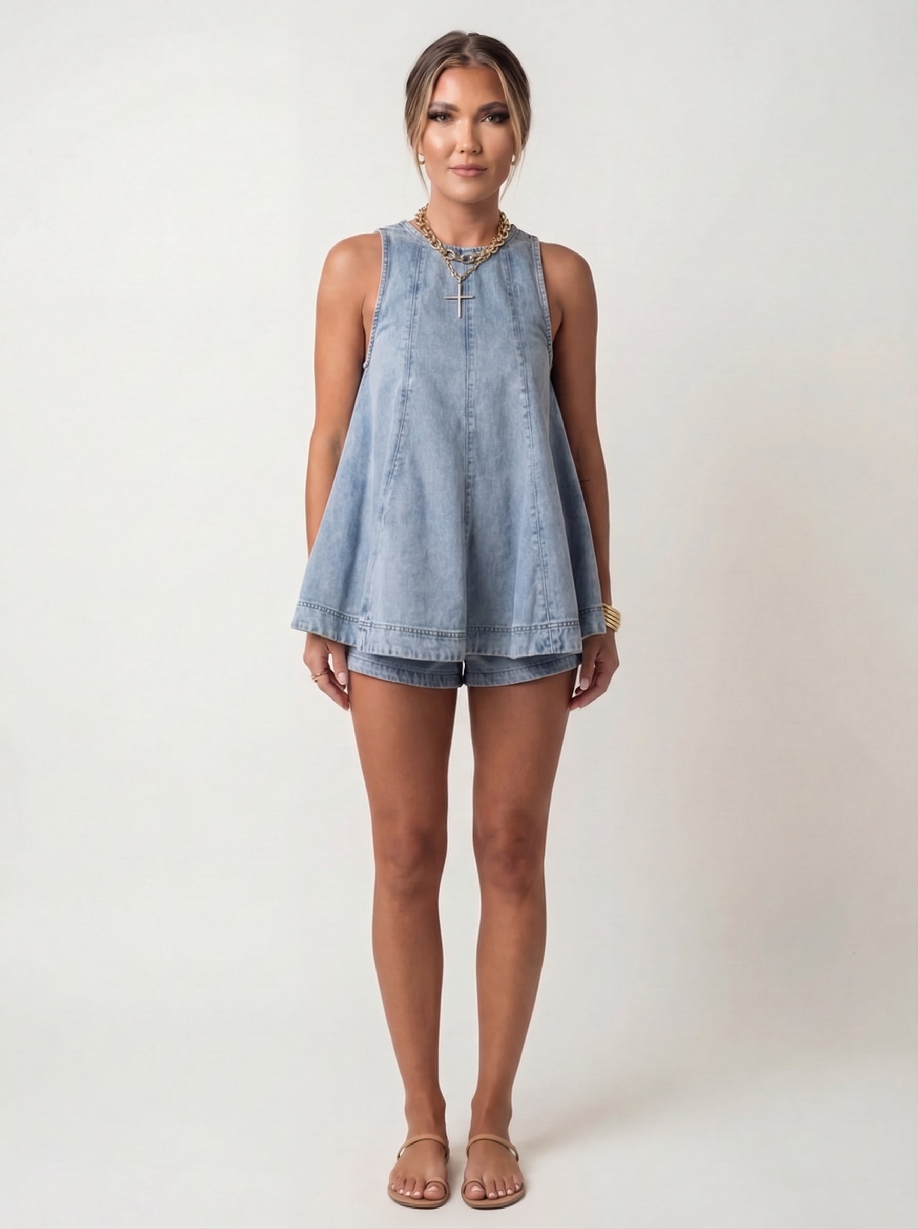 Set denim din două piese