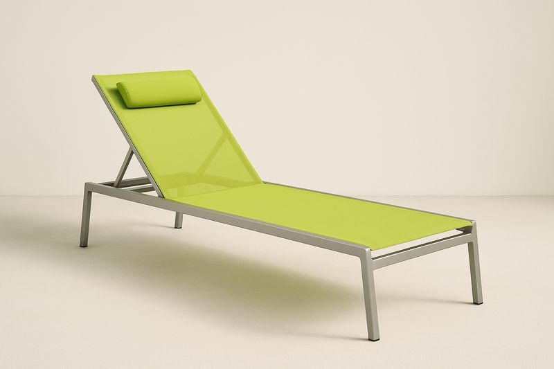 Gartenliege Aluminium Textilene Grün 200x65x35 cm