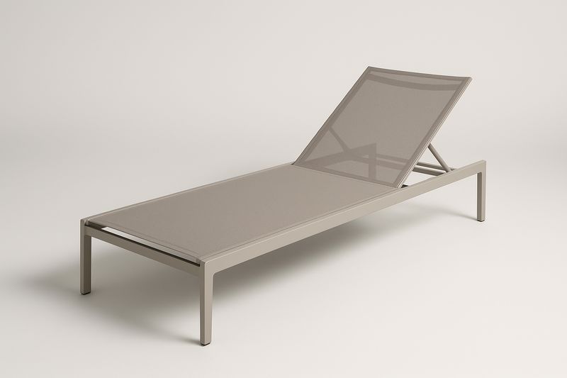 Verstellbare Sonnenliege Aluminium Hellgrau 200x65x30cm mit Textilene Bezug