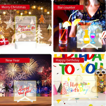 🎁 Kreatywna zapisywalna tablica LED z akrylu 🎨