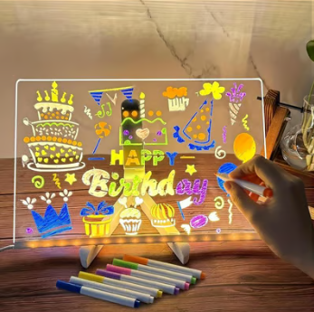 🎁 Kreatywna zapisywalna tablica LED z akrylu 🎨
