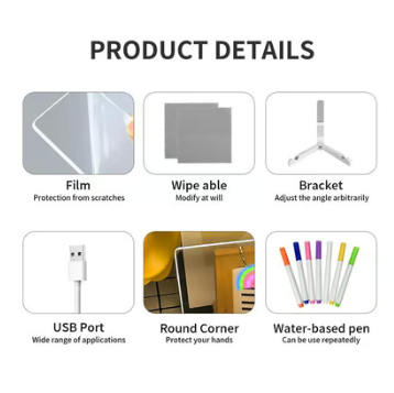 🎁 Kreatywna zapisywalna tablica LED z akrylu 🎨