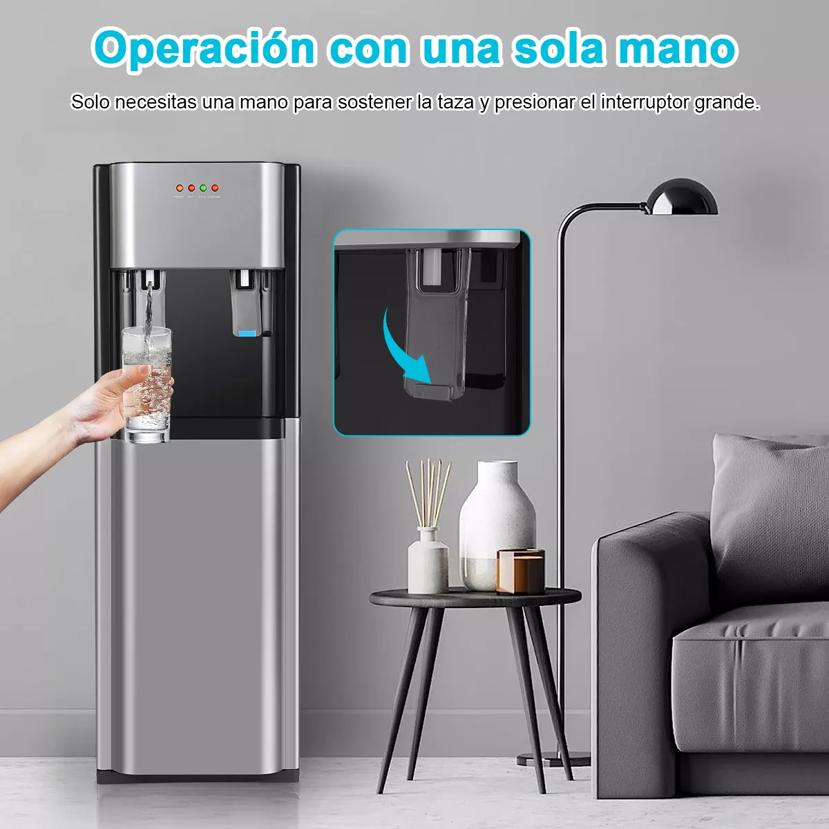 Dispensador De Agua Fría Caliente Oculto Eléctrico Garrafón