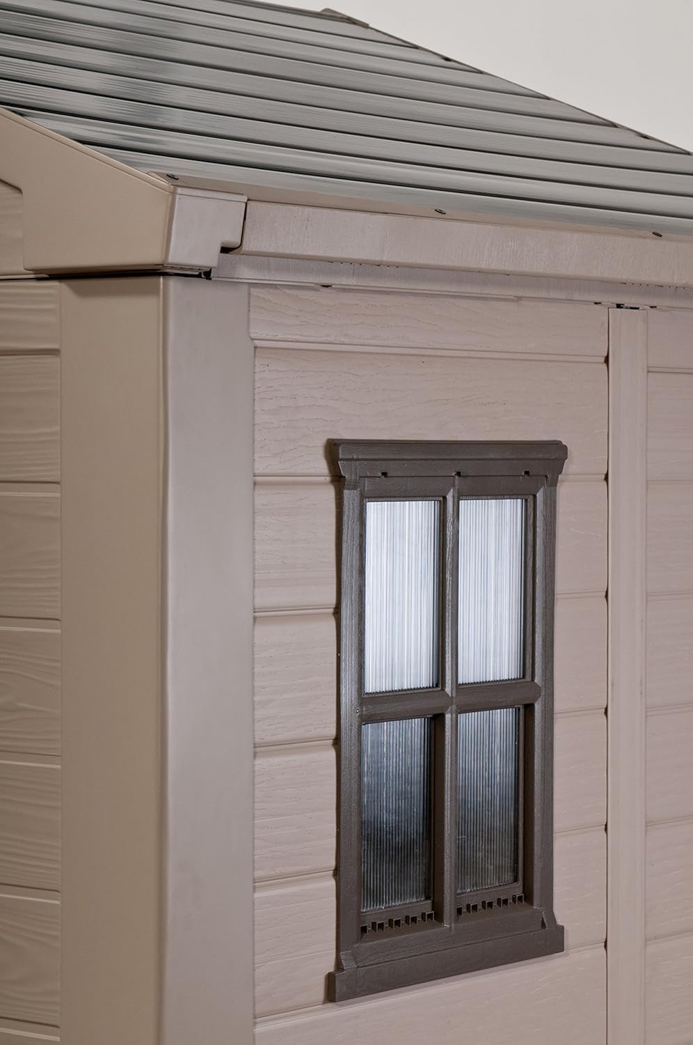 Keter Cobertizo de Almacenamiento, Factor 6X8, para Exterior, Color Beige, Jardin