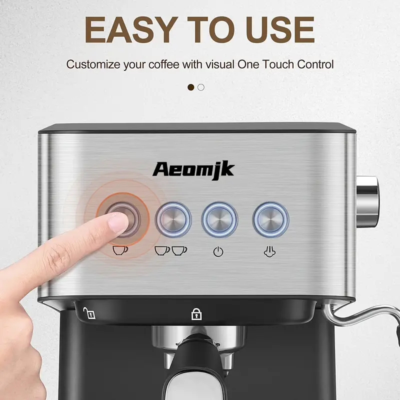 Máquina de espresso de calentamiento rápido, con varita para espumar leche - Perfecta para baristas en casa y RVs - Presión de 20 bares para un café rico y sabroso