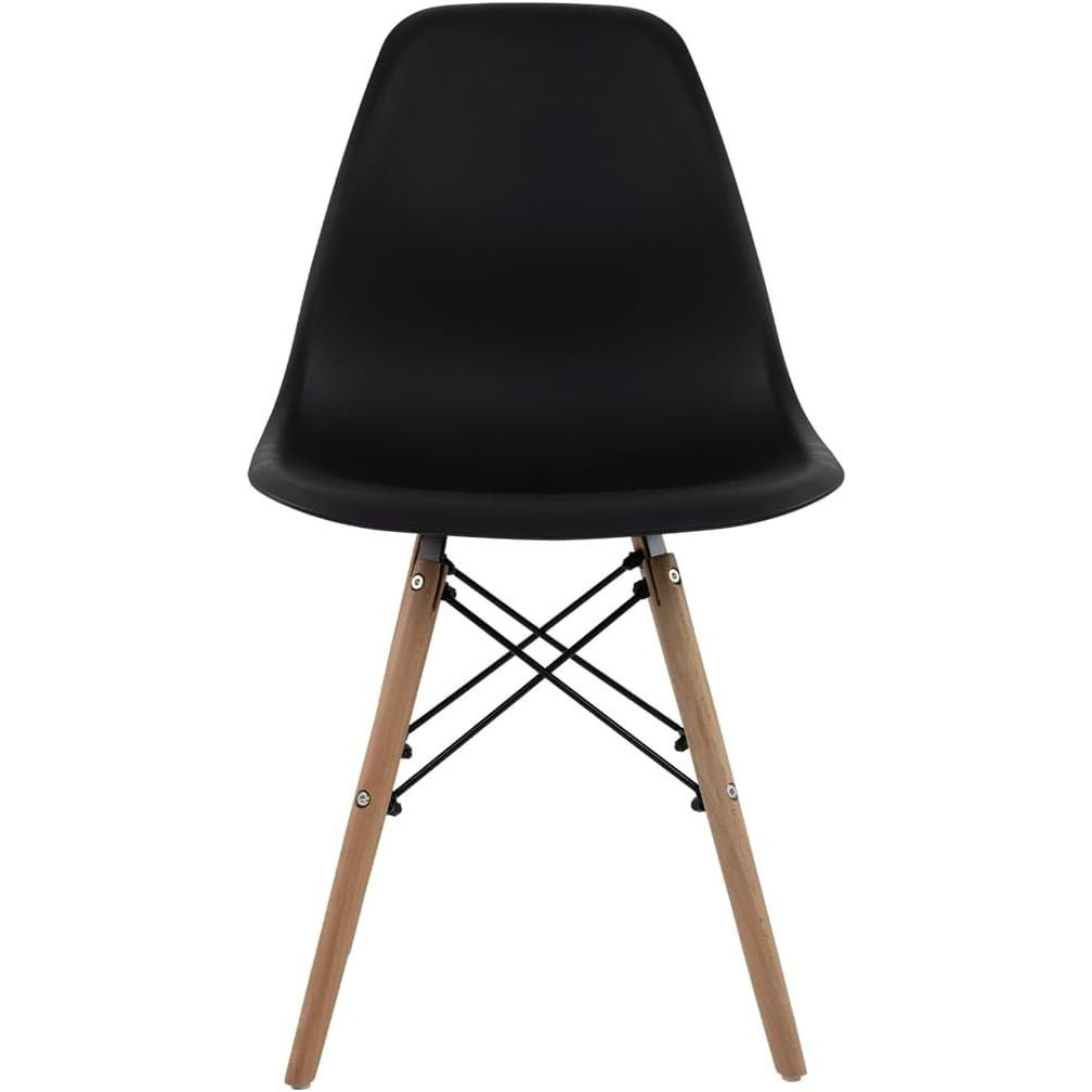 GAON. 4 Sillas Eames Modernas Minimalistas |Ergonómicas Ideales para Comedor Restaurantes y Cocinas (Negro.)