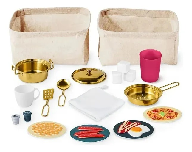 Cocinita Para Niñas 16 Accesorios Rosa