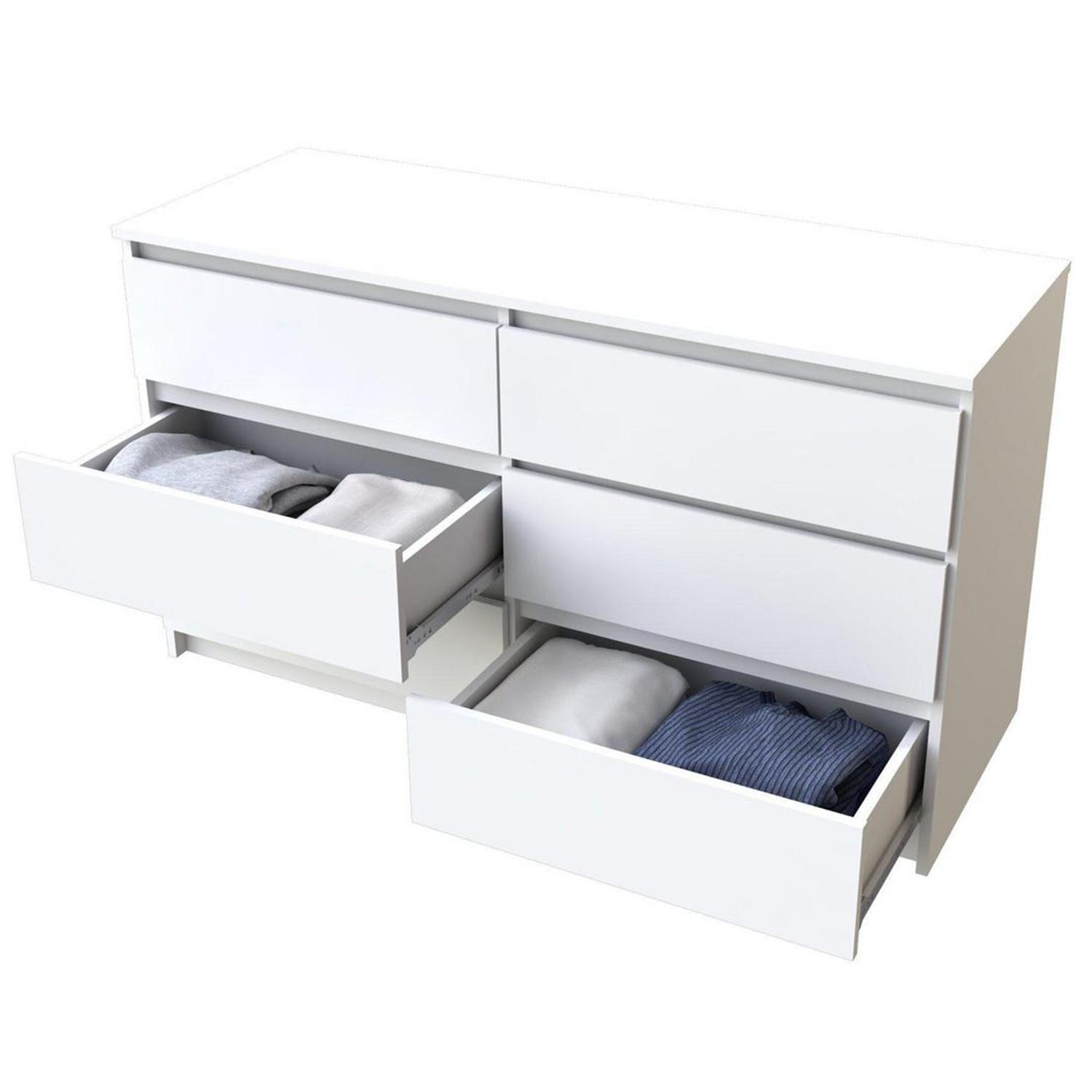 Cómoda 6 Cajón Nordica 120x69x45 cm Blanco/Rosa