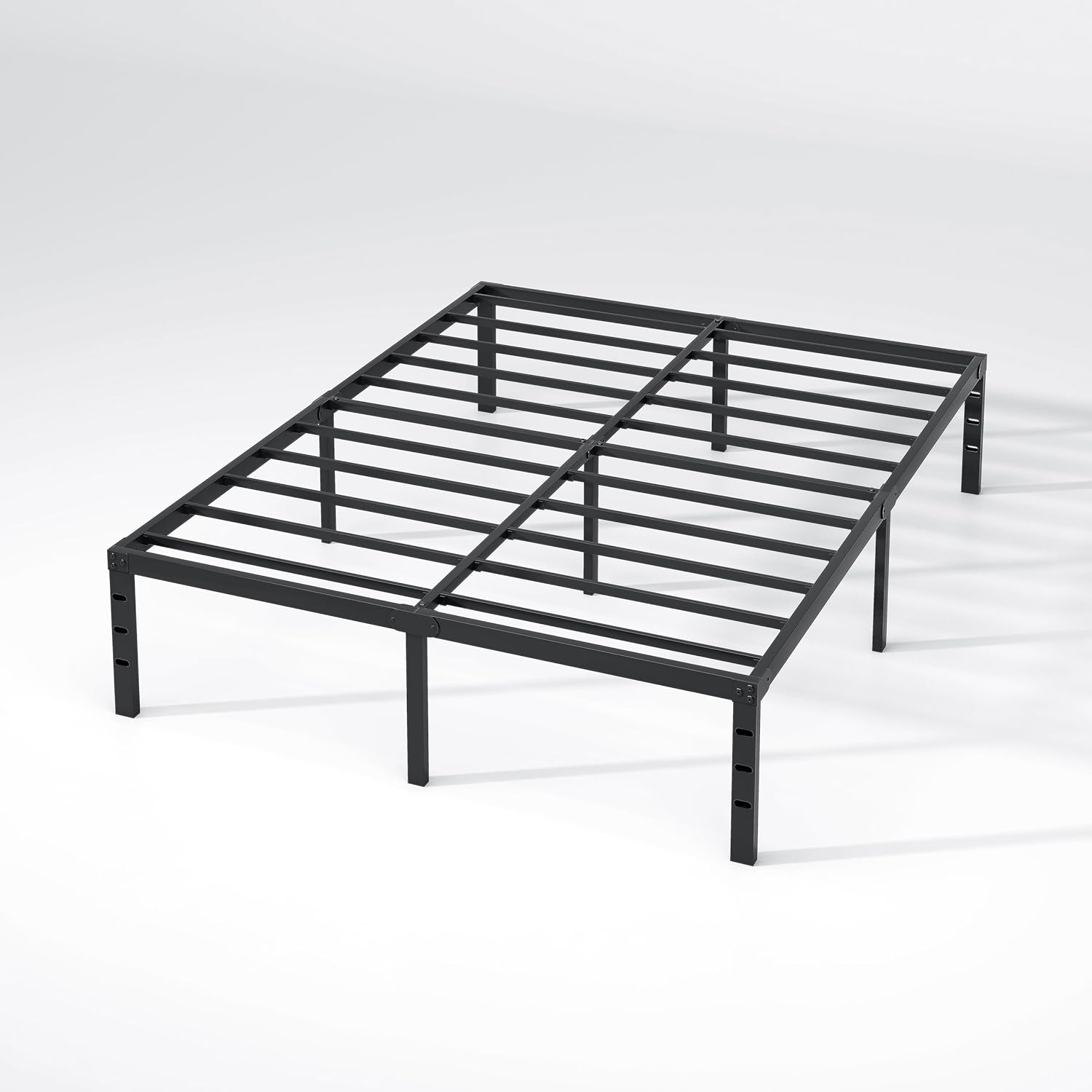 New Jeto Marco de cama de metal con espacio de almacenamiento debajo de la cama, plataforma sencilla y atmosférica, resistente y duradero, de 46 cm, tamaño individual